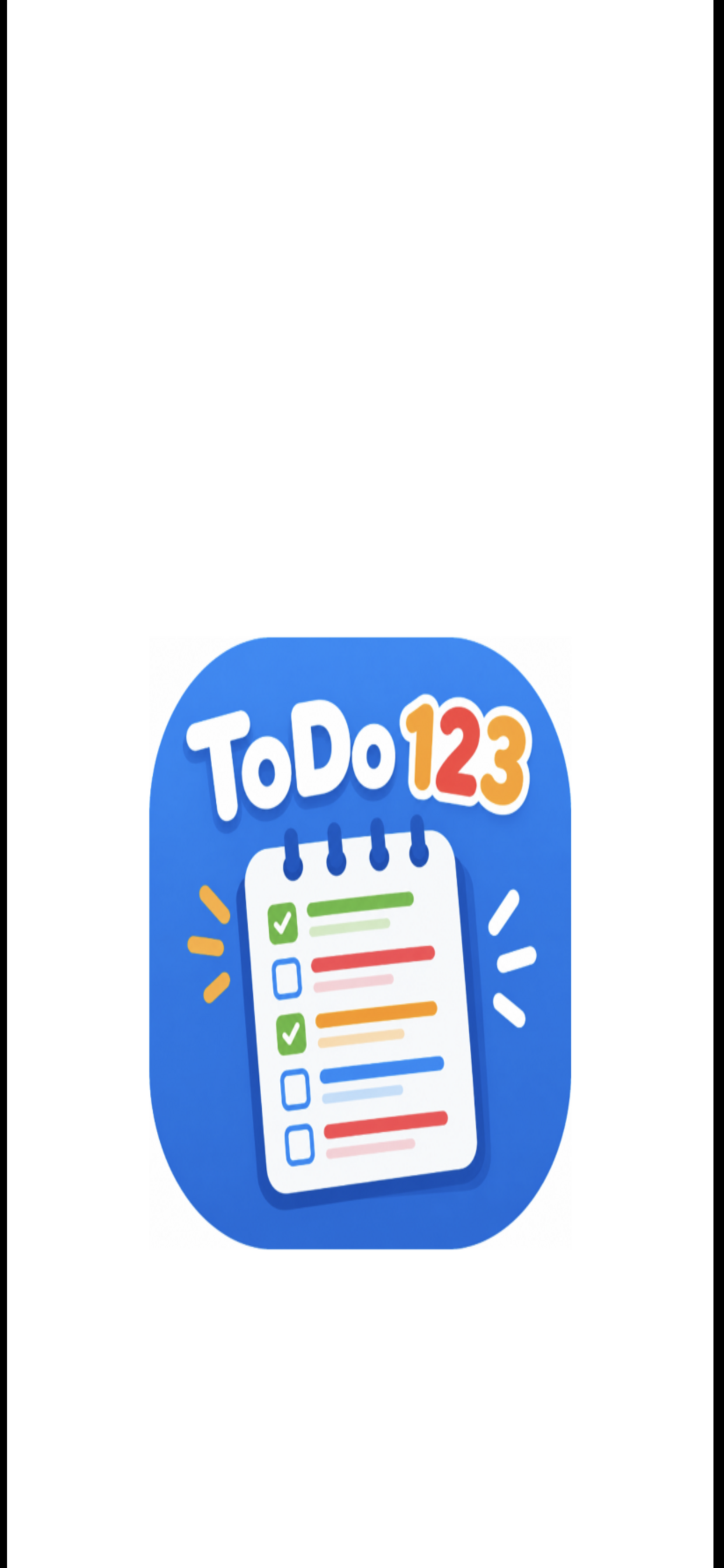 Screenshot of the ToDo 123 home screen
